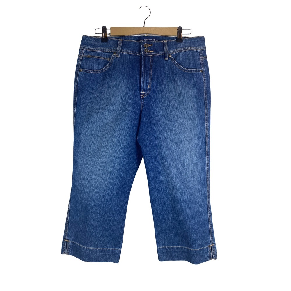 Bandolino Blu Mandie Capri Jeans Women 12 Blue Denim Stretch Casual Capsule EUC